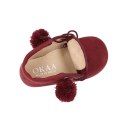 BOTKI CLASSIC POMPONS DEEP RED