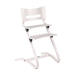 LEANDER - krzesełko do karmienia CLASSIC™, białe + barierka, tacka, poduszka Dark Blue - ZESTAW