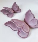 Motyl dekoracyjny butterfly welur brudny róż