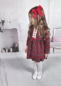 Sukienka czerwona kratka na święta dla dziewczynki Miranda 320249V