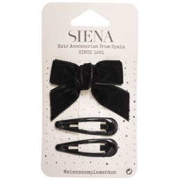 Spinki zestaw bow clip velvet czarne