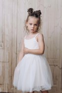 Sukienka biała dziecięca rib cotton DOLLY BY LE PETIT TOM
