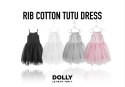 Sukienka biała dziecięca rib cotton DOLLY BY LE PETIT TOM