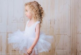 Sukienka tutu balet biała dziecięca DOLLY BY LE PETIT TOM