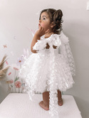 Sukienka motylkowa biała BABYDOLL kokardy (NA ZAMÓWIENIE)
