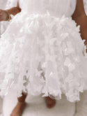 Sukienka motylkowa biała BABYDOLL kokardy (NA ZAMÓWIENIE)